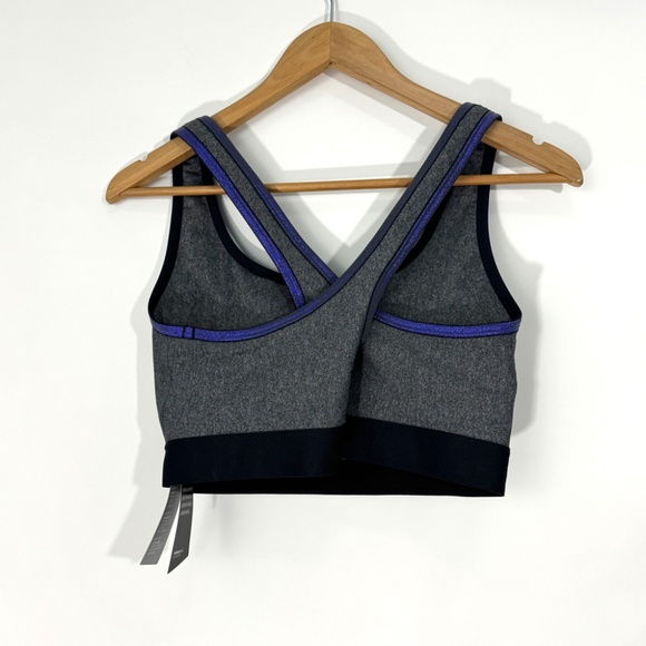 Under Armour Women’s Plus Size 1X Black Gray Logo Mid Crossback Sports Bra New - Picture 6 of 12